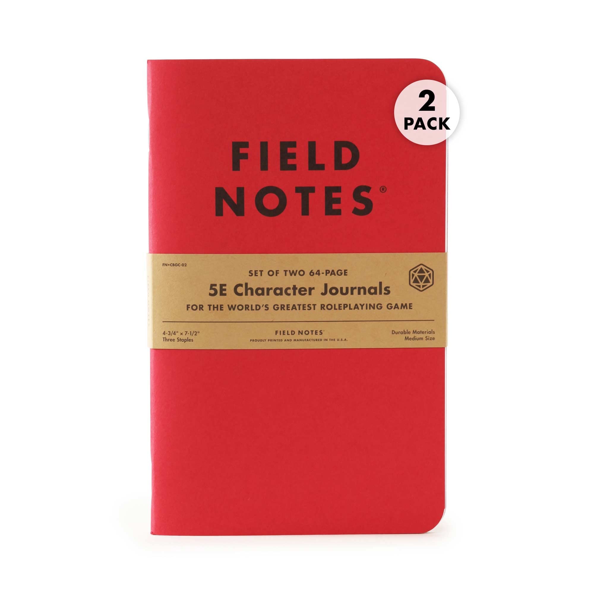Field Notes 5E Character Journal - Dungeons and Dragons Notebook - For Players and Gamers - 2 Pack - |75 x 7.5 Inch