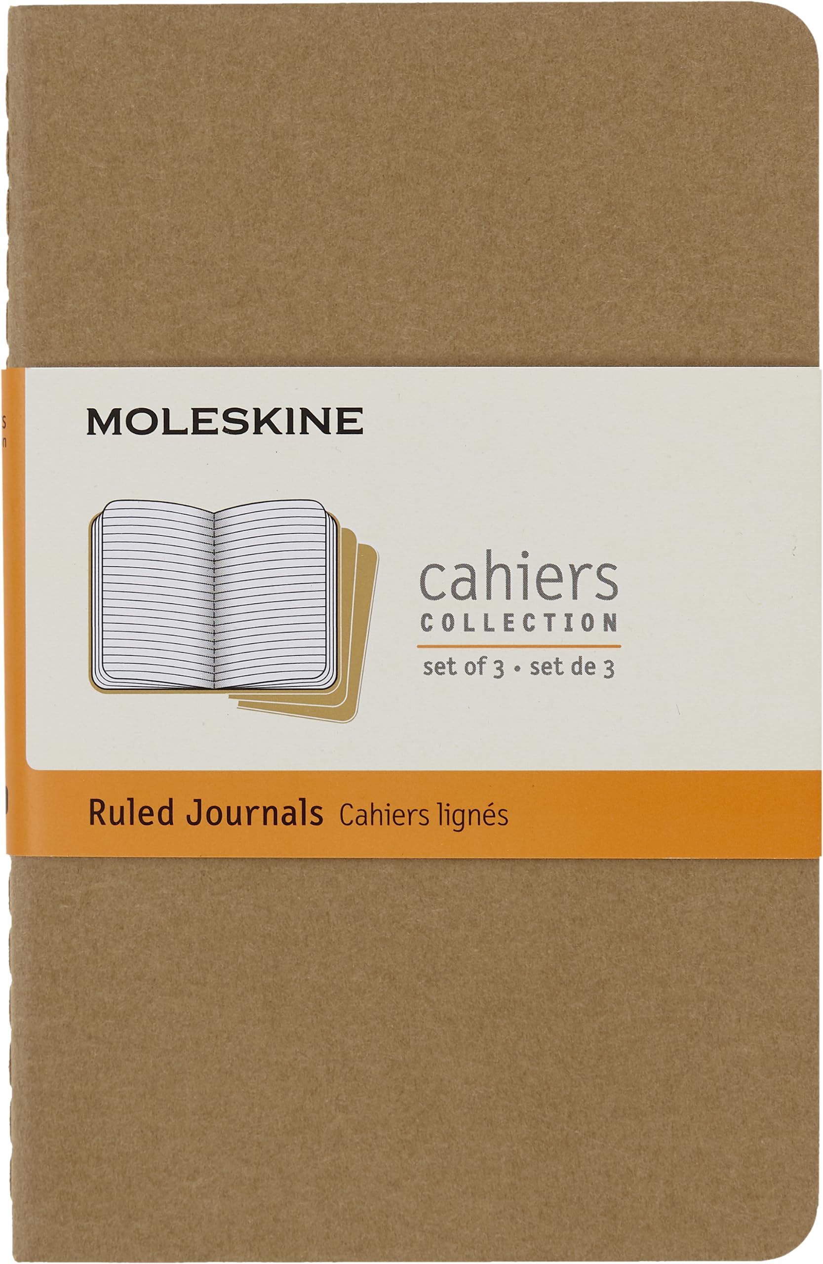 Moleskine Cahier Journal Soft Cover Pocket 64 Pages Set of 3 Ruled/Lined Kraft Brown Forest Stewardship Council
Molesk